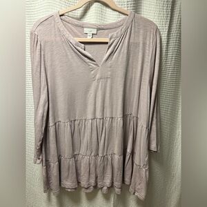 J. Jill Soft Lavender Tiered Tunic